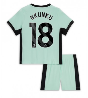 Chelsea Christopher Nkunku #18 Tercera Equipación Niños 2023-24 Manga Corta (+ Pantalones cortos)